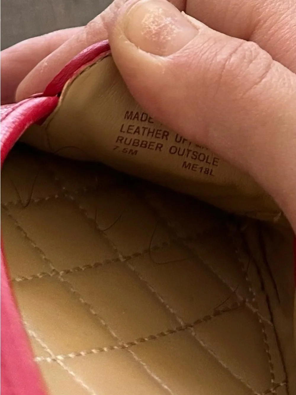 Michael Kors Red Leather Ballet Flats with Gold Logo Hardware